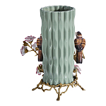 Ваза с птицами и цветами из фарфора с бронзовыми элементами Garden of Eden варинант исполнения - 2 | Loft Concept в Екатеринбурге