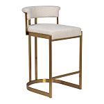 Стул барный букле бежевый с каркасом цвета матовое золото Tactility варинант исполнения - 2 | Loft Concept в Екатеринбурге