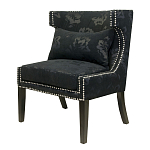 Полукресло с мягкой обивкой из жаккарда на 4-х ножках из массива березы Baroque Armchair black варинант исполнения - 3 | Loft Concept в Екатеринбурге