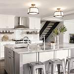 Потолочный светильник со светлым текстильным абажуром Hinkley варинант исполнения - 6 | Loft Concept в Екатеринбурге