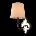 Бра с белым текстильным абажуром и декоративным основанием в виде четырехлистника с зеркальной вставкой Vitorino варинант исполнения - 2 | Loft Concept в Екатеринбурге