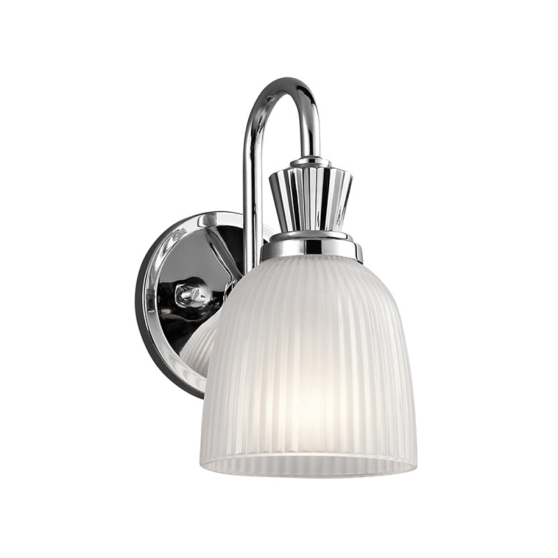 Бра с матовым ребристым плафоном в форме колокола Kichler Хром Белый в Екатеринбурге | Loft Concept 