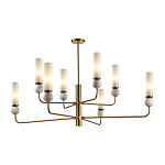 Люстра на штанге с 8-ю цилиндрическими матовыми плафонами и шарами из камня Orb Essence варинант исполнения - 1 | Loft Concept в Екатеринбурге