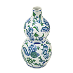 Ваза фигурная с сине-зелеными узорами распустившихся цветов Blossoming Spring варинант исполнения - 2 | Loft Concept в Екатеринбурге