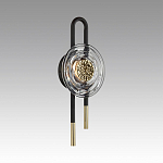 Бра черного цвета с круглым прозрачным стеклянным плафоном Virelia  варинант исполнения - 2 | Loft Concept в Екатеринбурге