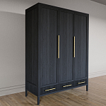 Большой Шкаф Primo Черный дуб с 3 дверьми и 3 выдвижными ящиками варинант исполнения - 4 | Loft Concept в Екатеринбурге