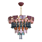 Люстра круглая с декором из разноцветных элементов в виде листьев Changing Seasons варинант исполнения - 9 | Loft Concept в Екатеринбурге