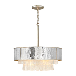 Люстра круглая с подвесками из текстурированного стекла молочного цвета Hinkley варинант исполнения - 2 | Loft Concept в Екатеринбурге