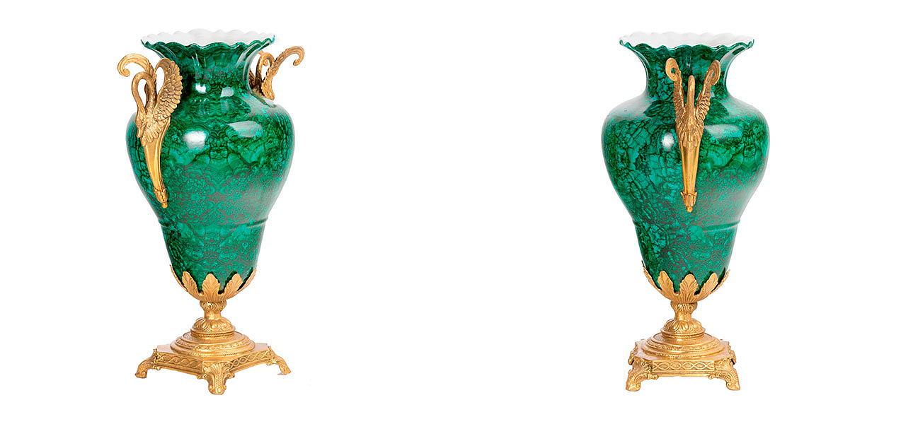 Ваза фарфоровая малахит Malachite Ваза фарфоровая малахит Malachite - Loft-Concept в Екатеринбурге