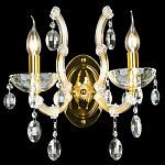 Бра с двумя лампами и крупными хрустальными подвесками на золотом основании Crystal lamps варинант исполнения - 2 | Loft Concept в Екатеринбурге