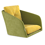 Стул с мягкой обивкой из велюра и подъемно-поворотным механизмом на колесиках Mason Green and Yellow варинант исполнения - 2 | Loft Concept в Екатеринбурге