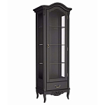 Витрина черная однодверная из массива бука с 4-мя полками и ящиком Black Provence варинант исполнения - 2 | Loft Concept в Екатеринбурге