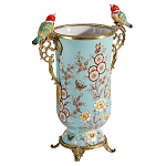 Ваза с двумя птичками из фарфора с бронзовыми элементами Garden of Eden варинант исполнения - 2 | Loft Concept в Екатеринбурге