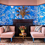 Обои ручная роспись Houghton Canton Blue варинант исполнения - 3 | Loft Concept в Екатеринбурге