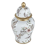 Ваза с нежным цветочным узором в пастельных тонах и крышкой с золотым акцентом Chinoiserie Ceramics варинант исполнения - 1 | Loft Concept в Екатеринбурге