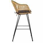 Стул барный с ротанговым плетением Half Bar Chair with Wicker с подлокотниками варинант исполнения - 3 | Loft Concept в Екатеринбурге