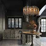 Люстра круглая подвесная с металлическими дугами и длинными цепочками 80 см Atlantis Chain варинант исполнения - 9 | Loft Concept в Екатеринбурге