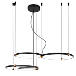 Люстра подвесная светодиодная с 4-мя кольцами черный металл Ring Horizontal варинант исполнения - 2 | Loft Concept в Екатеринбурге