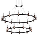 Люстра подвесная с двумя круглыми ярусами и цилиндрическими плафонами Arnaut Light варинант исполнения - 1 | Loft Concept в Екатеринбурге