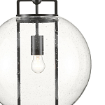 Подвесной светильник в форме шара из прозрачного стекла на линейном черном каркасе  Glass Ball with Seeds варинант исполнения - 1 | Loft Concept в Екатеринбурге