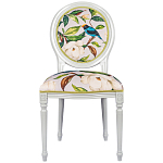 Стул светло-серый из натурального бука с изображением птицы в саду Blooming Birds варинант исполнения - 1 | Loft Concept в Екатеринбурге