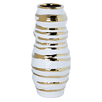 Ваза белая с рельефной поверхностью и золотыми полосами Vase Beehive варинант исполнения - 2 | Loft Concept в Екатеринбурге