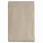 Плед из шерсти бежевого цвета с бахромой Waffle Comfort варинант исполнения - 1 | Loft Concept в Екатеринбурге