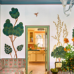 Обои с вышивкой ручной работы Mughal Trees Original colourway on linen варинант исполнения - 7 | Loft Concept в Екатеринбурге