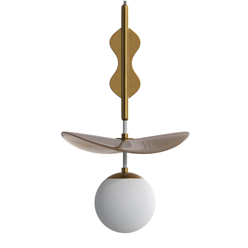 Подвес Bloomy 2 Бежевый Белый Латунь в Екатеринбурге | Loft Concept 