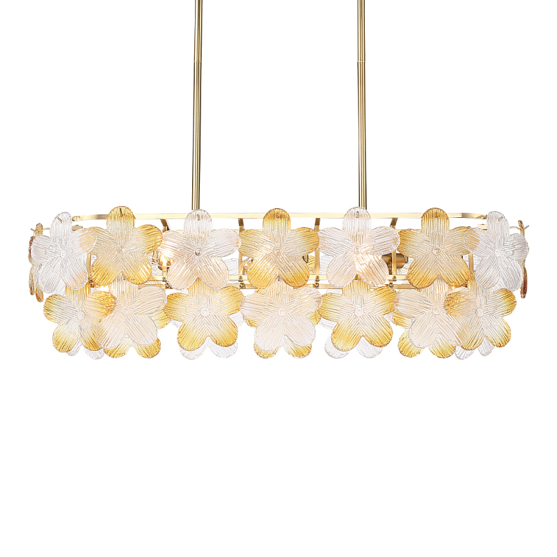 Люстра овальная с цветочными мотивами Light Floral Glow Прозрачный Янтарный Золотой в Екатеринбурге | Loft Concept 
