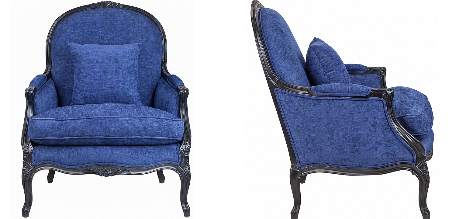 Кресло Bernard Armchair blue Кресло Bernard Armchair blue - Loft-Concept в Екатеринбурге