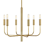 Люстра с 6-ю лампами на тонких изогнутых рожках в современном стиле Feiss варинант исполнения - 1 | Loft Concept в Екатеринбурге