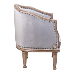 Кресло низкое с мягкой обивкой из велюра на 4-х деревянных ножках Emile Armchair grey варинант исполнения - 2 | Loft Concept в Екатеринбурге