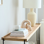 Консоль деревянной столешницей и полкой Wooden Table Top and Shelf варинант исполнения - 4 | Loft Concept в Екатеринбурге