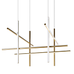 Люстра с 8-ю пересекающимися цилиндрическими плафонами на тонких тросах Trumpet tube варинант исполнения - 1 | Loft Concept в Екатеринбурге