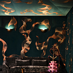 Обои с вышивкой ручной работы Plume Original colourway on velvet варинант исполнения - 2 | Loft Concept в Екатеринбурге