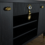 Комод-буфет Elsa Dreams Black с открытыми полками   варинант исполнения - 4 | Loft Concept в Екатеринбурге