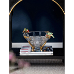 Чаша из прозрачного стекла на бронзовых ножках с фигурками попугаев Eden Garden варинант исполнения - 2 | Loft Concept в Екатеринбурге