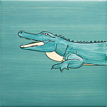 Плитка с узором Крокодил байдарочник варинант исполнения - 3 | Loft Concept в Екатеринбурге