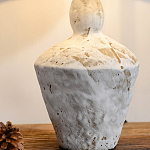 Настольная лампа с керамическим фактурным основанием и тканевым абажуром Eastern Tale варинант исполнения - 4 | Loft Concept в Екатеринбурге