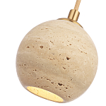 Подвесной светильник с шарообразным плафоном из травертина Shaw Marble Lighting варинант исполнения - 3 | Loft Concept в Екатеринбурге