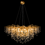 Люстра подвесная с прозрачными стеклянными подвесками в форме капель Диаметр 100 см Droplet Chandelier варинант исполнения - 3 | Loft Concept в Екатеринбурге