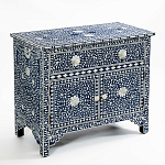 Комод инкрустация костью ORIENTAL Indian синий орнамент варинант исполнения - 3 | Loft Concept в Екатеринбурге