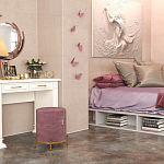 Банкетка круглая пыльно-розовый велюр на 4-х металлических ножках золотого цвета SANJAY варинант исполнения - 5 | Loft Concept в Екатеринбурге