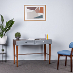 Стол письменный из массива бука с 2-мя ящиками серый Wenge Light варинант исполнения - 5 | Loft Concept в Екатеринбурге