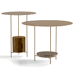 Дизайнерский круглый кофейный стол из металла с мраморным декором PANNA COTTA Coffee Table варинант исполнения - 5 | Loft Concept в Екатеринбурге