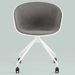 Офисное кресло из пластика с мягким сиденьем Eggshell Grey варинант исполнения - 3 | Loft Concept в Екатеринбурге