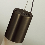 Подвесной светильник цилиндрической формы с плафоном из алебастра и металлическими торцами Темная Латунь 60 см Cryptocrystalline Stone варинант исполнения - 5 | Loft Concept в Екатеринбурге