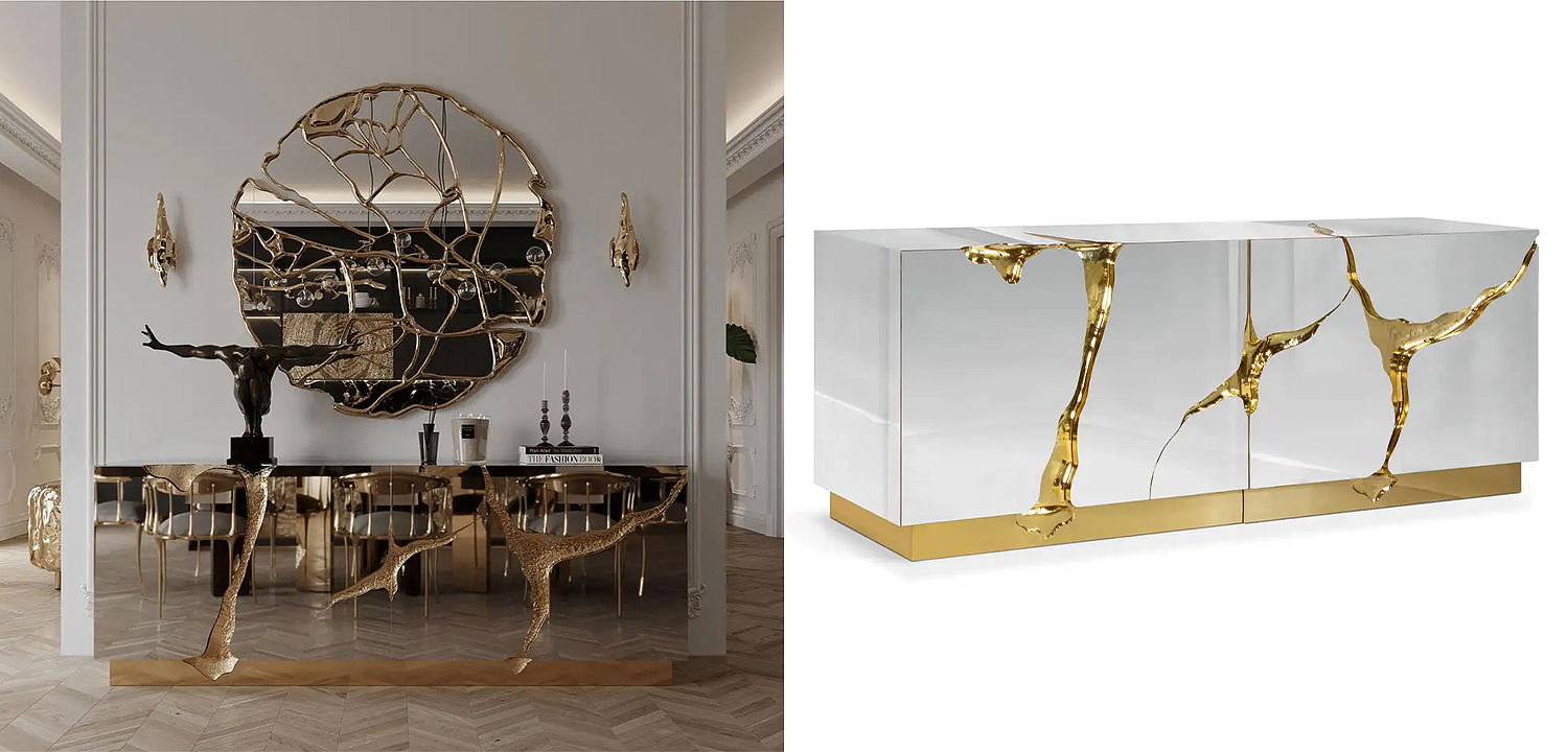 Буфет Modern Contemporary Lapiaz Sideboard Boca do Lobo Mirror Буфет Modern Contemporary Lapiaz Sideboard Boca do Lobo Mirror - Loft-Concept в Екатеринбурге