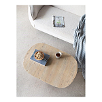 Столик кофейный кремового цвета с овальной столешницей и круглым основанием Cream Dalmen Table варинант исполнения - 5 | Loft Concept в Екатеринбурге